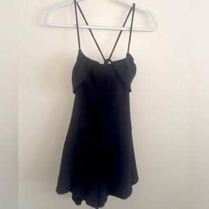 Free People Black Shorts Romper w/ Back‎ Out size Large